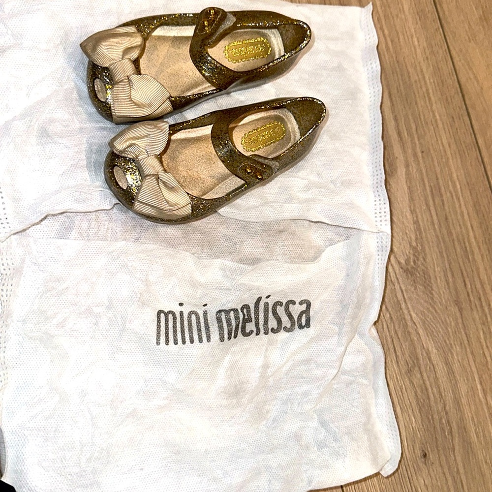 Mini Melissa gold glitter ballet Mary Jane